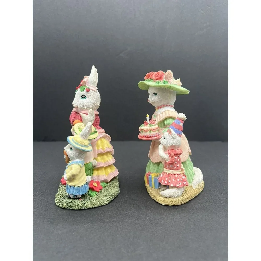 Mama Violet, Pauline Purringly W/Faith & Hope VA41 1994 Resin 108 Bunny Statues‎